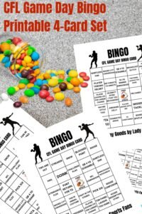 CFL Game Day Bingo – Printable 4-Card Set | Game Day Goods by Lady Sports Fans