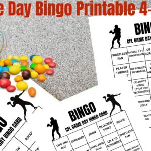 CFL Game Day Bingo Printable 4-Card Set