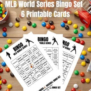 Play ball with this free baseball bingo printable β the perfect World Series watch party game for fans of all ages. Download and print your MLB bingo cards now!